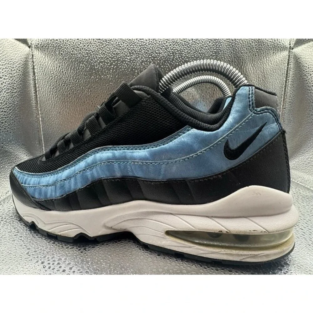 RARE 🚀 Size 6Y - Nike Air Max 95‎ GS Black Light Current Blue Women’s Sneakers